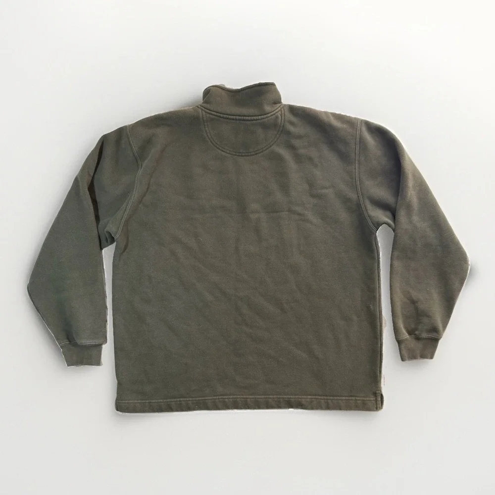 Carhartt Quarter Zip Pullover Sweatshirt Mens L Green 80/20 Cotton
